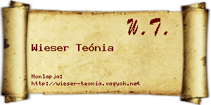Wieser Teónia névjegykártya